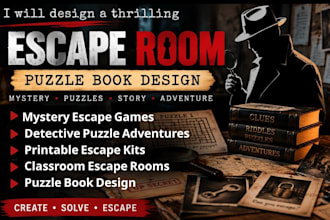 create a thrilling and mysterious escape room challenge, logic game, puzzle book