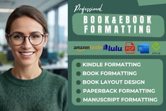book formatting paperback formatting amazon KDP ebook formatting layout design