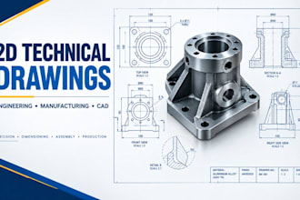 create 2d technical drawings, engineering and manufacturing drawings