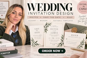 design wedding invitations save the date rsvp cards and canva templates