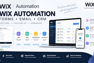 create wix automation system with forms, email and CRM integration
