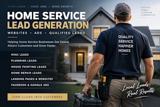 generate home service leads, hvac plumbing painting repair website