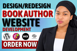 design author website, book and ebook website for author, author landing page
