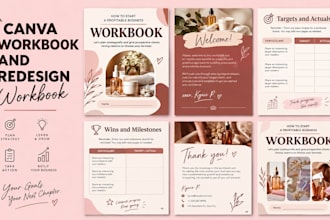 design editable canva workbook, workbook redesign, ebook design ebook formatting