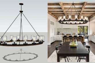 create stunning 3d visualizations of chandeliers and lamps