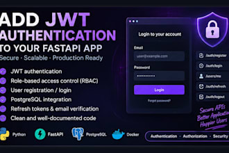 add jwt authentication and postgresql to your fastapi app