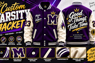 design varsity jacket, letterman, coat or bomber streetwear clothes brand