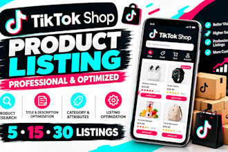 create and optimize tiktok shop product listings