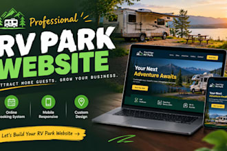 build rv park website, campground website, rv resort website, booking website