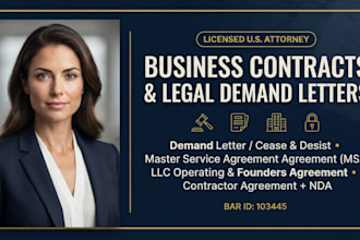 draft a master service agreement and b2b business contract as an attorney