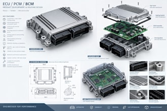 create custom 3d cad, prototyping and ecu, pcb, bcm housing design