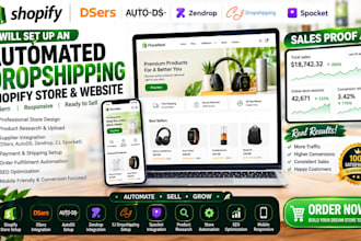 setup automated dropshipping shopify store website