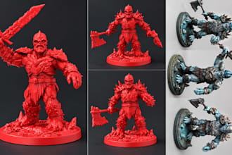 create 3d printable character stl action figure miniature sculpt models, blender