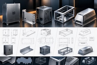 design 3d cabinet, mounting plate, laser cut enclosure, chassis, machine cover