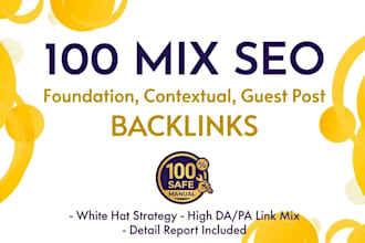 do 100 manual white hat seo foundation contextual and guest post links