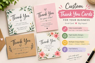 design modern thank you cards for your business