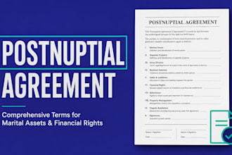 provide a comprehensive postnuptial agreement to secure marital assets