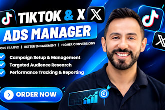 create and manage tiktok ads and twitter x ads for better reach and converions