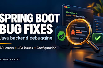 debug and fix java spring boot API and backend errors