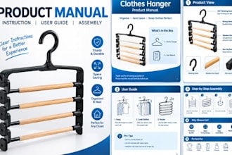 design product manual, instruction manual, user guide and assembly instructions