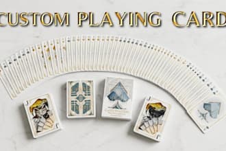 illustrate custom playing card art poker card deck card game and 52 card deck