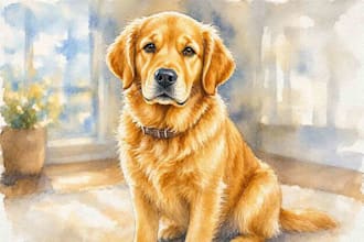 create a custom watercolor pet portrait or pet painting
