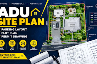 design site plan, parking layout, plot plan, permit drawings