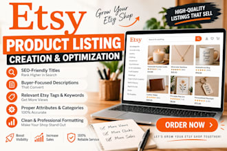 create and optimize professional etsy product listings