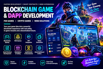 build custom blockchain game, p2e game, crypto game, dapp