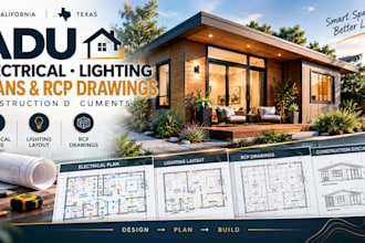 create california texas adu electrical lighting plans rcp drawings