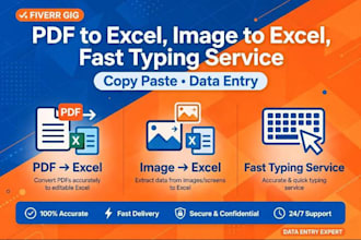 do fast data entry,typing,PDF word and copy paste work