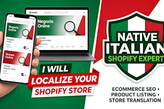 do italian shopify localization, ecommerce SEO, product listing and translation
