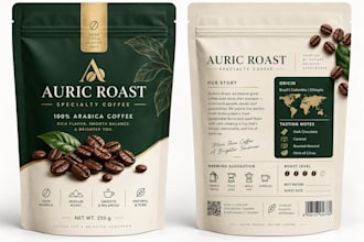 create coffee packaging, tea packaging, pouch design, coffee label and tea label