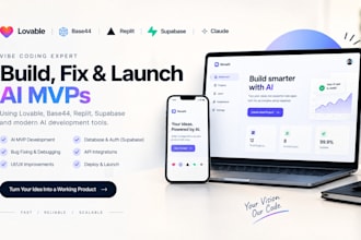build, fix and launch ai mvp with a vibe coding expert using base44 and lovable