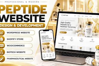 peptide website design peptide website development shopify wordpress ecommerce