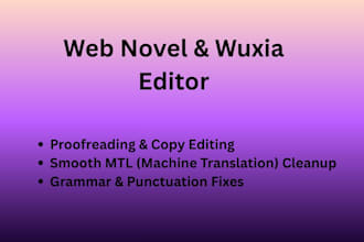 edit and proofread your english web novel or light novel