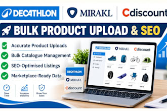 decathlon mirakl ecommerce marketplace cdiscount bulk upload SEO product listing