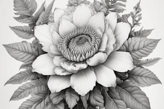 draw an unique botanical illustration