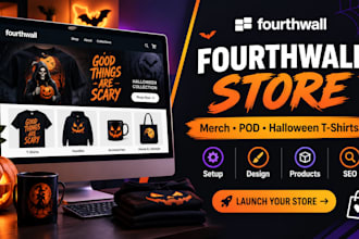 design fourthwall website setup fourth wall store merch halloween tshirt pod