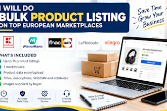 do bulk products listing on kaufland manomano fnac darty la redoute marketplace