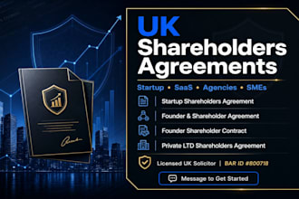 draft a bespoke UK startup shareholders agreement