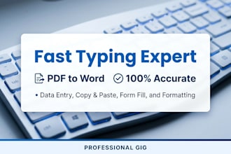 do fast typing ,data entry and copy paste work in 2 hours