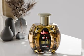 create a realistic 3d perfume product in blender