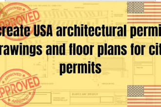 create USA architectural permit drawings and floor plans for city permits