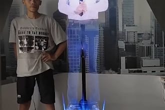 create 3d holographic display, hologram video wall 3d hologram fan presentation