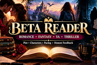 beta read romance beta reader fantasy ya novel beta reader thriller beta reader