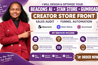 design beacons ai stan gumroad creator store front sales audit funnel automation