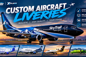design a custom aircraft livery for msfs 2020, 2024 and x plane