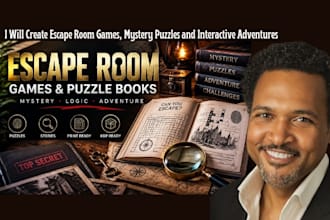 create escape room games, mystery puzzles, interactive adventures, kids puzzles