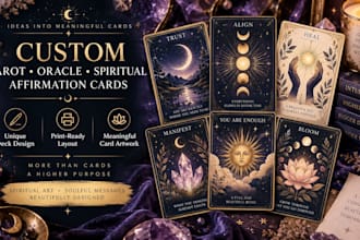 design custom tarot, oracle, spiritual and affirmation card decks